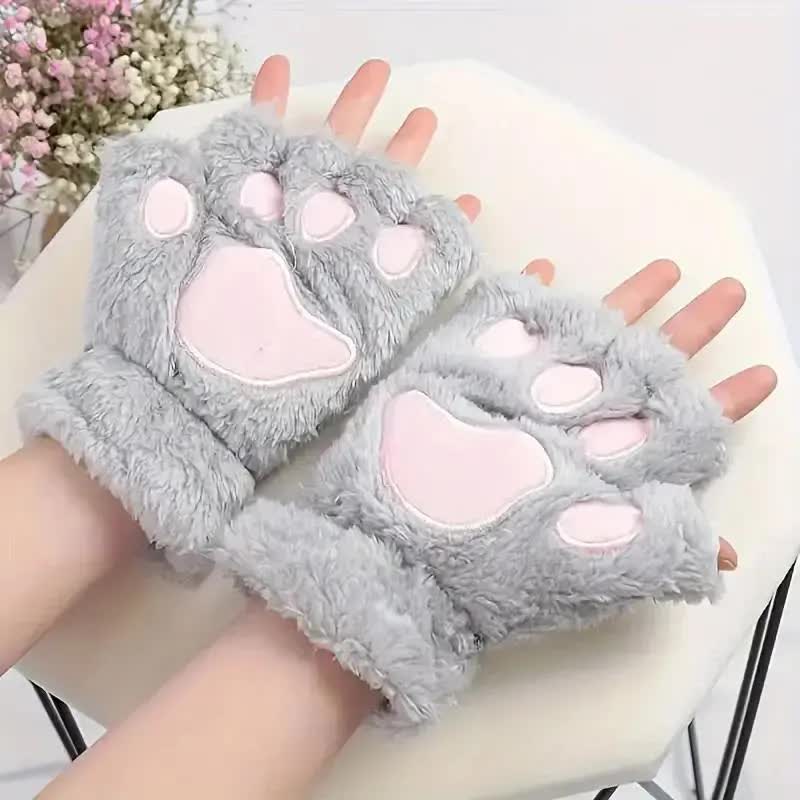 Pfotenhandschuhe Plüsch – Katze