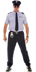 Kurzarm Polizist Kostüm für Herren – hellblaue Uniform