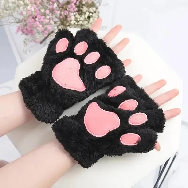 Pfotenhandschuhe Plüsch – Katze