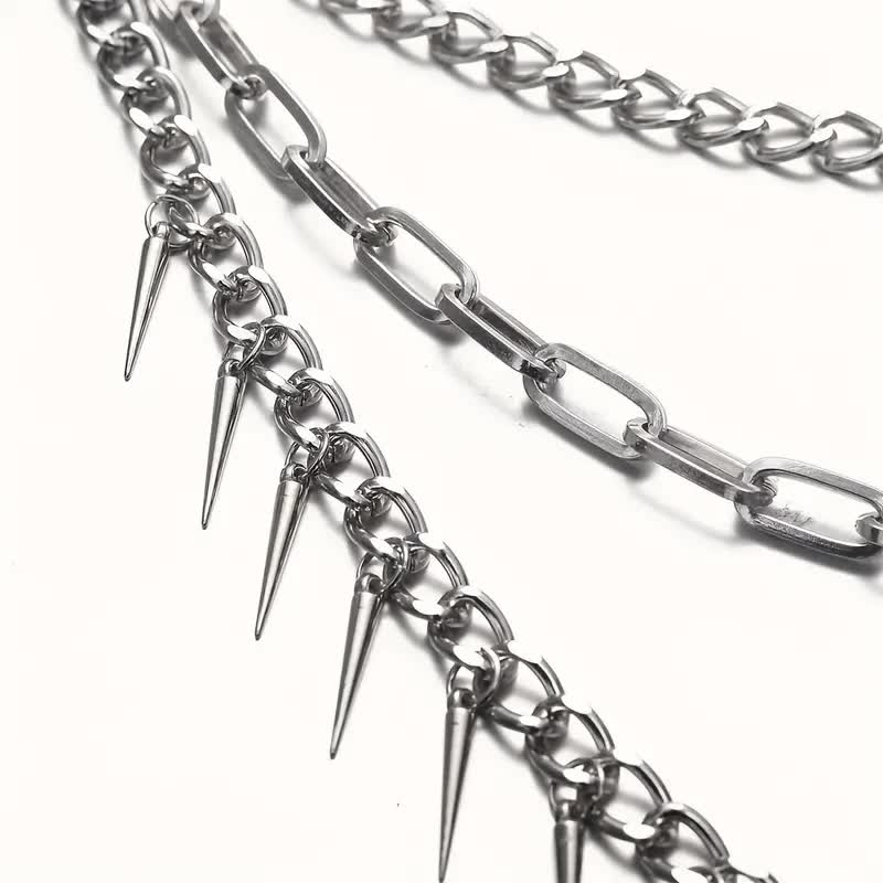 Hosenkette mit Spikes – Punk Rocker Kette