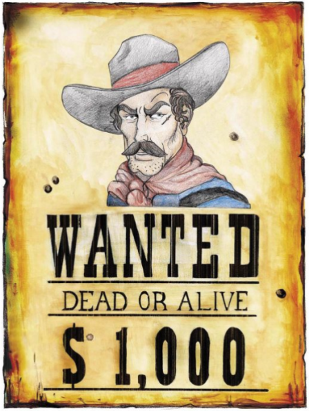 Wanted Plakat – Wild West Wanddeko