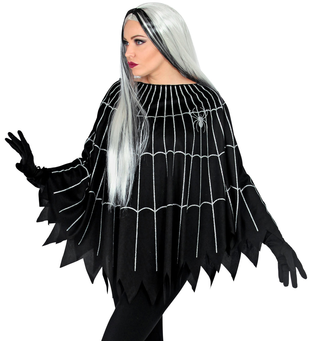Spinnennetz Poncho für Halloween