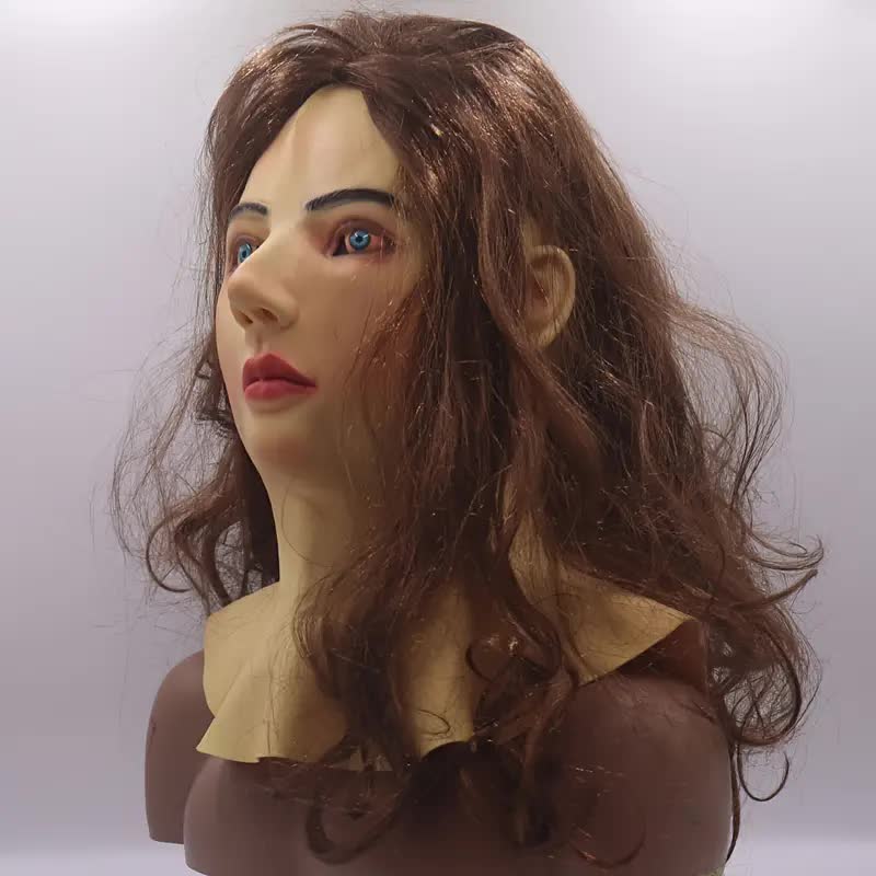 Junge Frau Maske mit Hals – Latexmaske