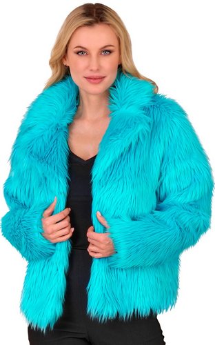 Kurze Plüschjacke Damen – 80er Fake Fur