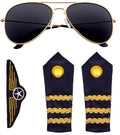 Pilot Set – Abzeichen, Schulterklappen & Brille