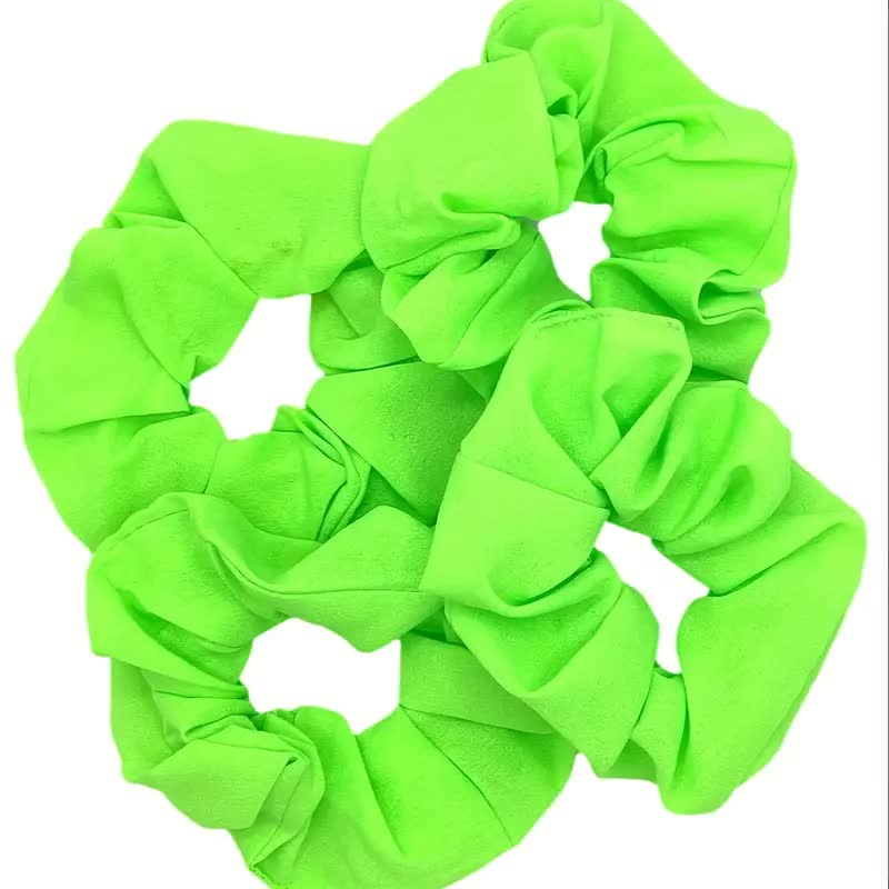 Grosse Haargummis Neon – 80er Party & Sport