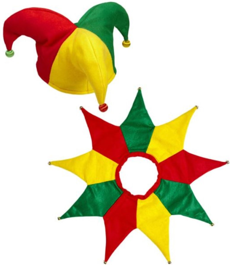 Hofnarrenmütze mit Kragen & Glöckchen