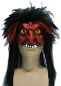 Teufel Maske mit Haaren – Gummimaske