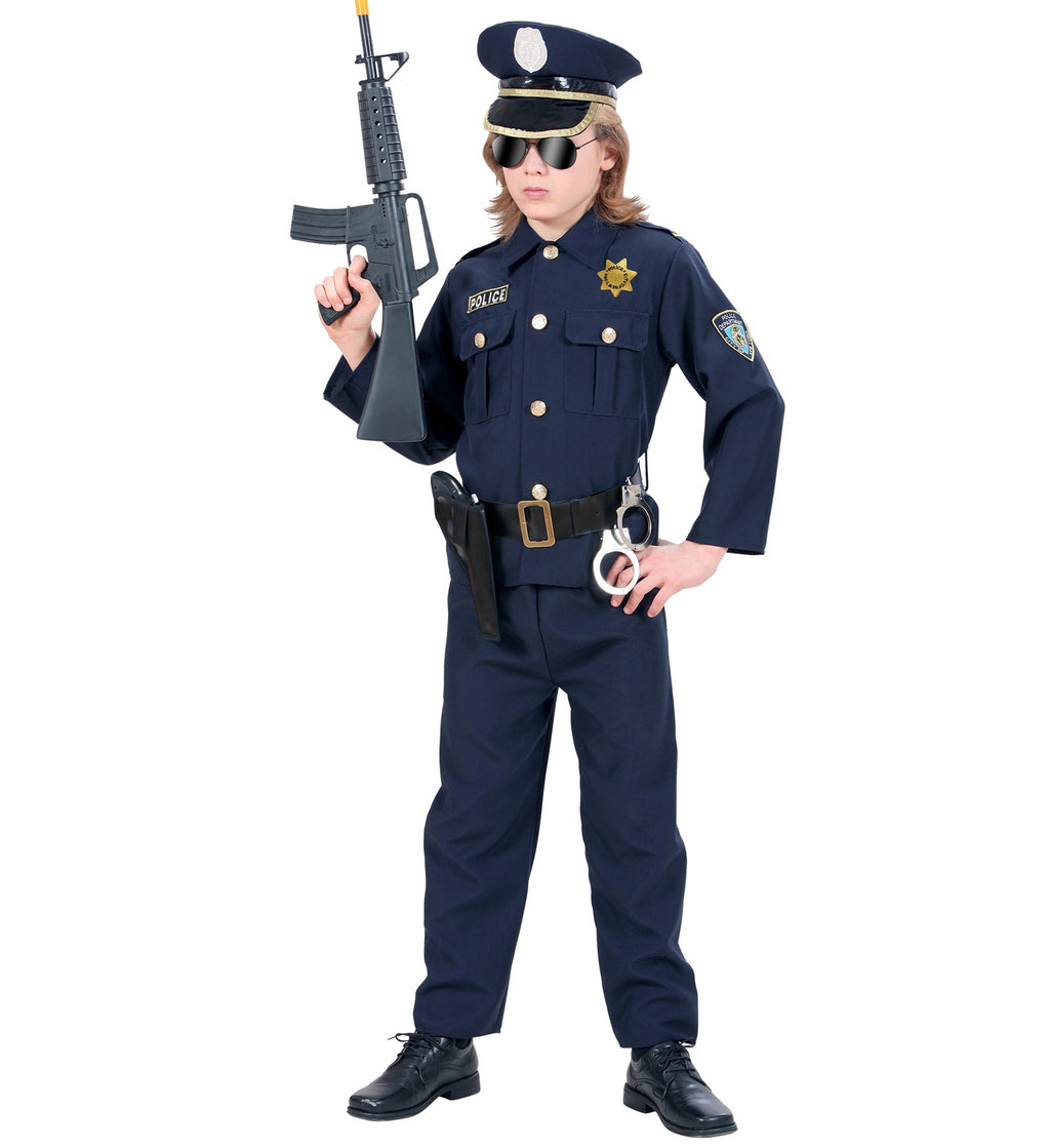 Polizist Kostüm für Kinder mit Gürtel und Holster