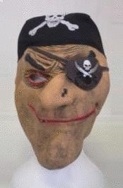 Piraten Maske mit Kopftuch – Gummimaske