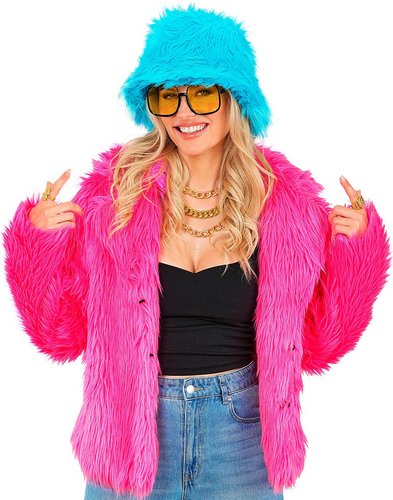 Kurze Plüschjacke Damen – 80er Fake Fur