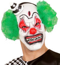 Horror Clown Maske mit grünen Haaren