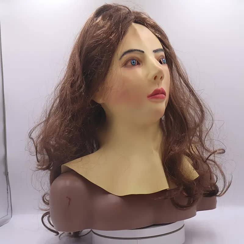 Junge Frau Maske mit Hals – Latexmaske