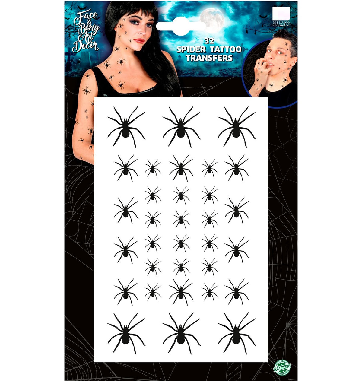 Spinnen Tattoos – 32 Stück Klebetattoos