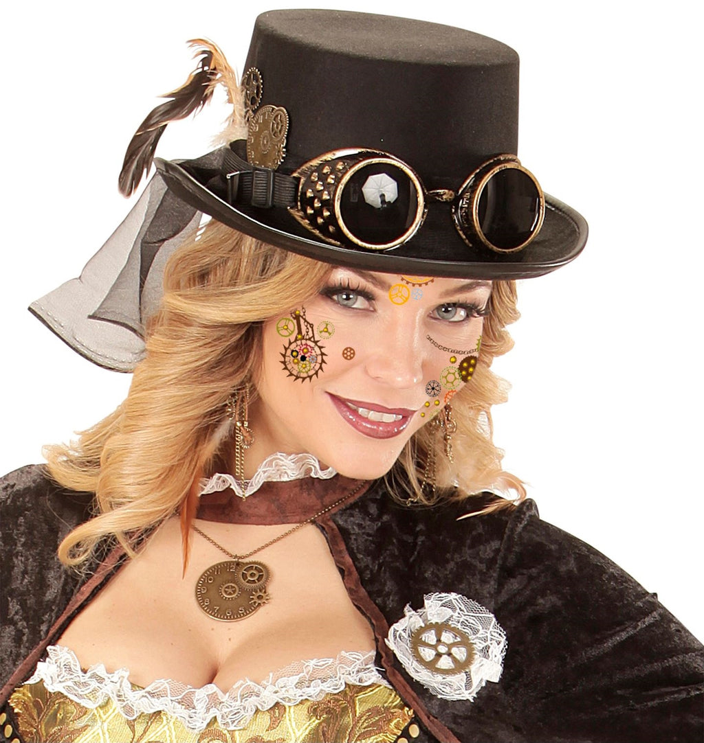 Steampunk Zahnrad Sticker mit Steinchen