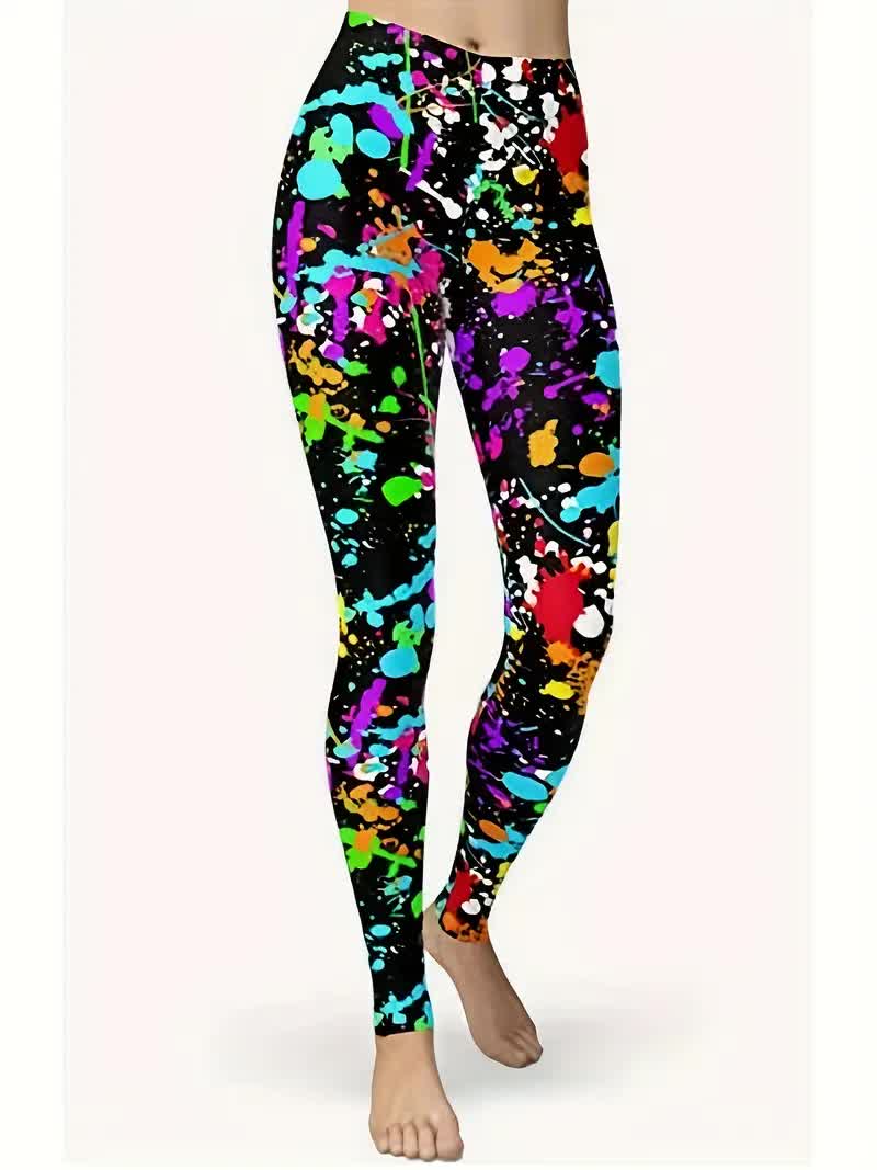 Crazy Print Leggings für die 80er und 90er Jahre Party