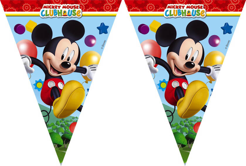 Mickey Mouse Wimpelgirlande – Micky Maus Deko