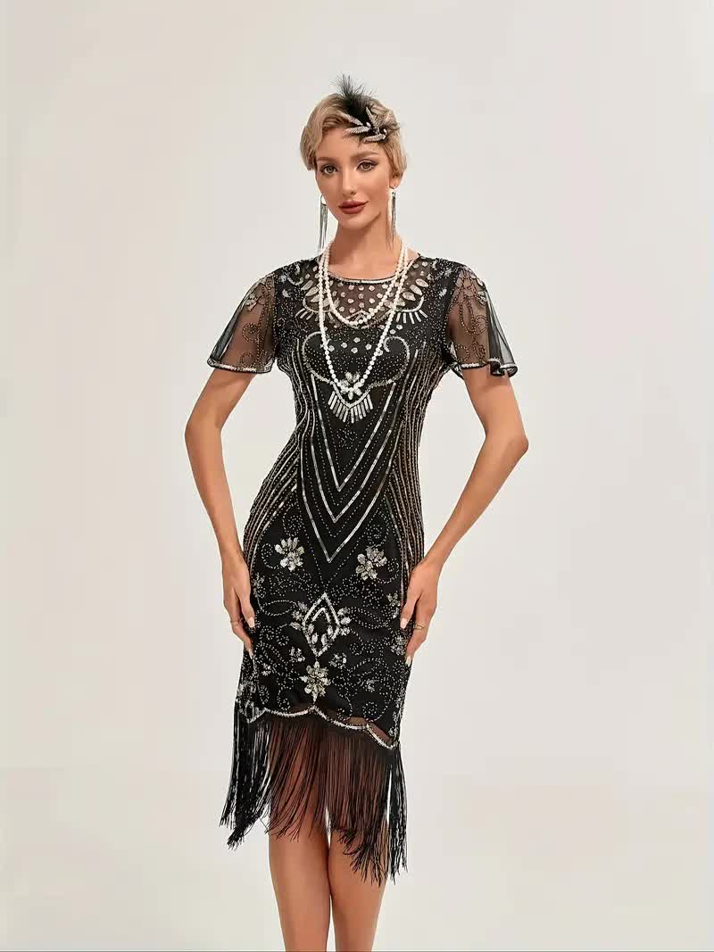 20er Jahre Kleid mit Pailletten – Flapper