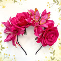 Haarreif mit Blumen und Schmetterling