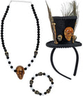 Voodoo Set – Zylinder, Knochenkette & Armband