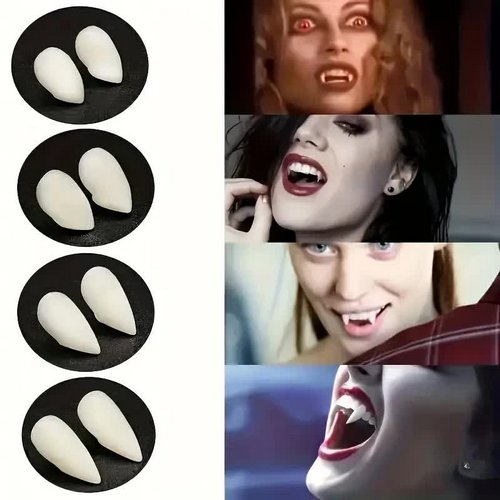Vampirzähne mit Kleber – 4 Paar