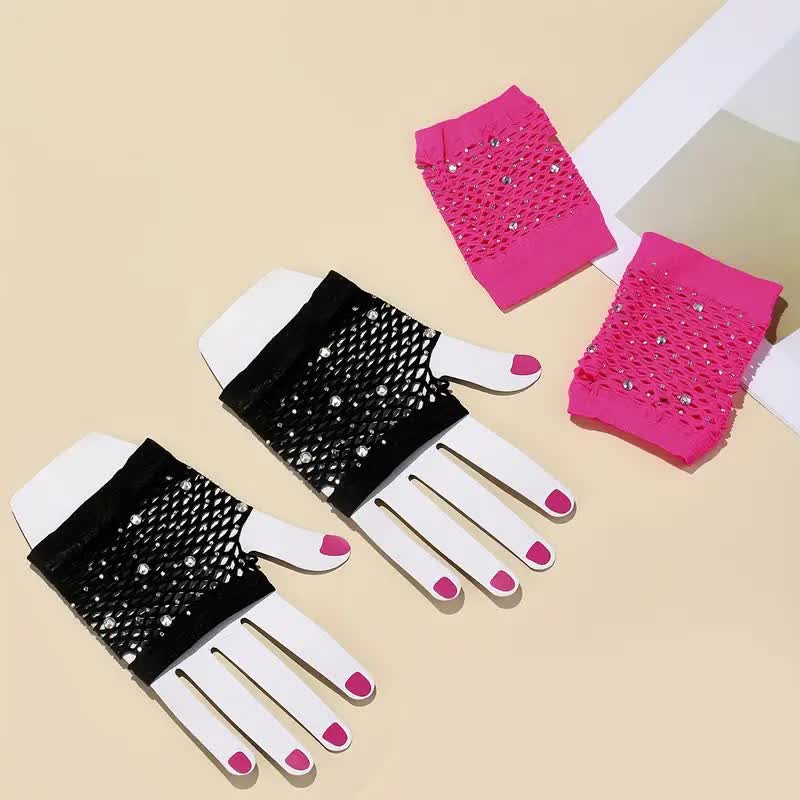 Netzhandschuhe fingerlos – 80er Party