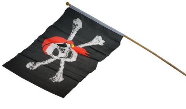 Piratenfahne mit Holzstange