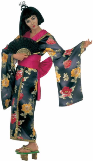 Geisha Kostüm mit pinker Masche – Kimono Damen