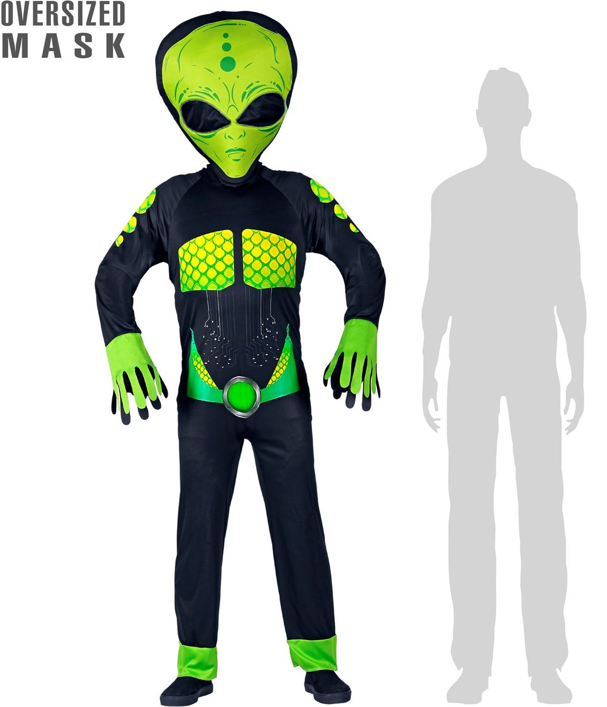 Alien Kostüm Marsmännchen mit Maske