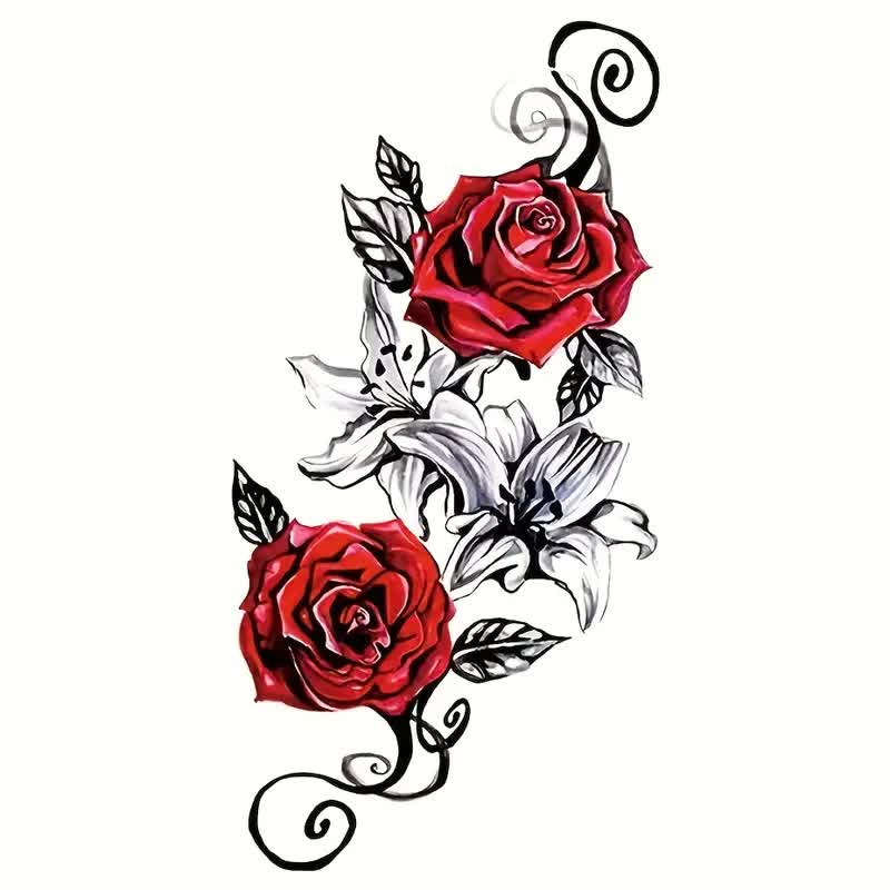 Rosen Tattoos mit Lilien – Rocker