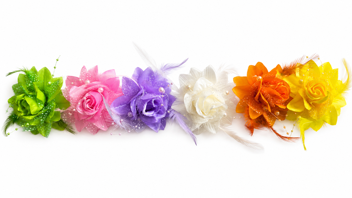 Blumen Haarclip mit Perlen und Federn