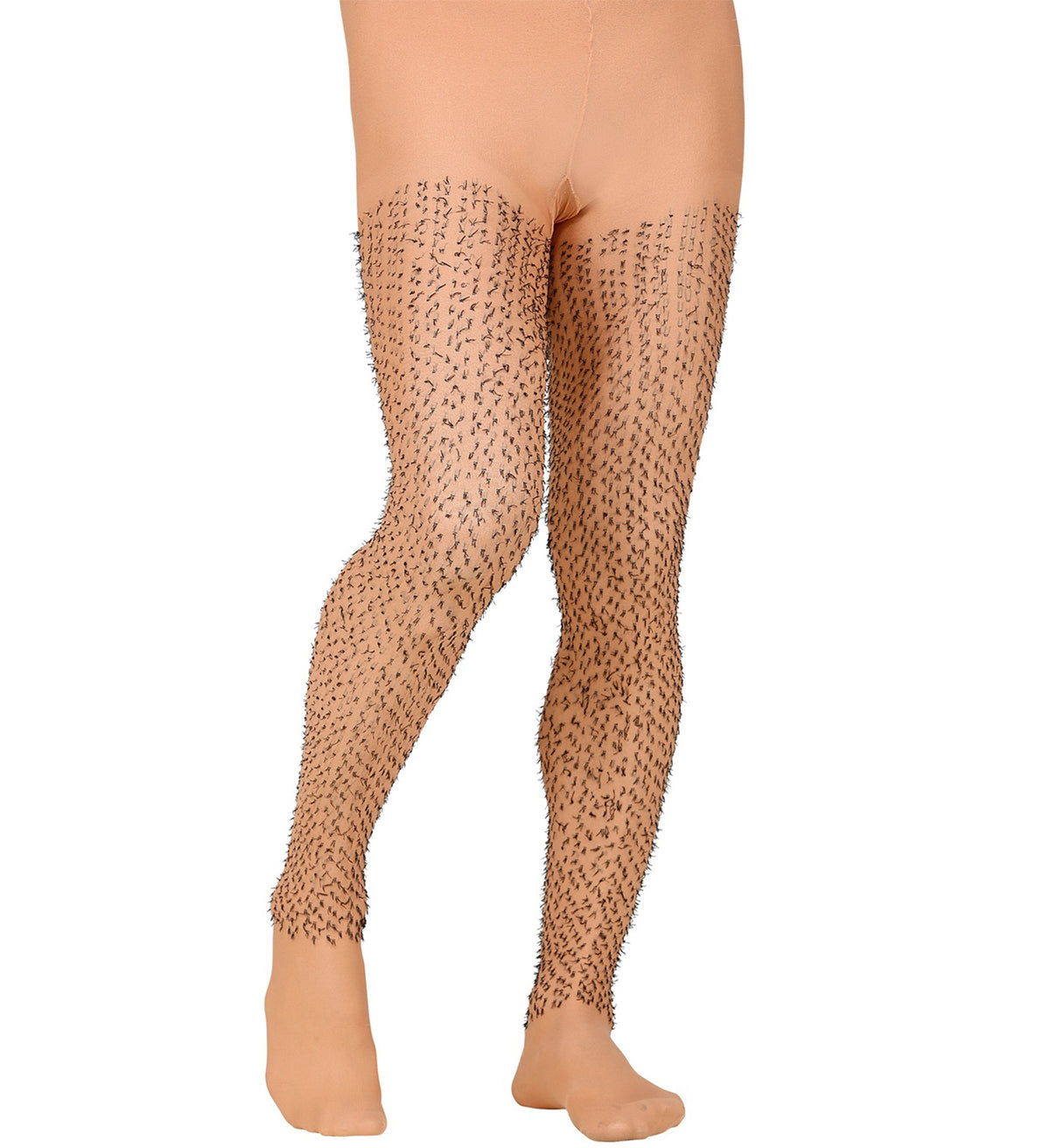 Haarige Strumpfhose mit Fake-Haar an den Beinen
