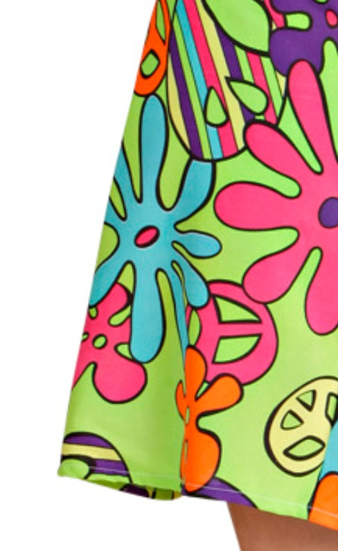 60er 70er Jahre Kleid Retro für Damen