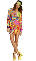 60er 70er Jahre Kleid für Damen im Retro-Stil