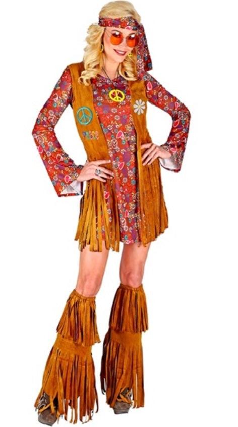 Bohemian Kostüm Flower Power für Damen