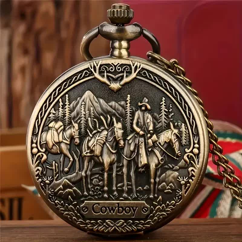 Cowboy Taschenuhr – Western mit Pferden