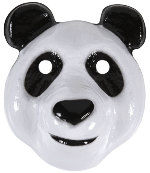 Pandamaske aus Plastik für Erwachsene