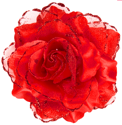 grosse Rose mit Haarclip und Haargummi