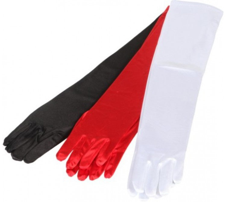 Lange Satinhandschuhe für Kostüme