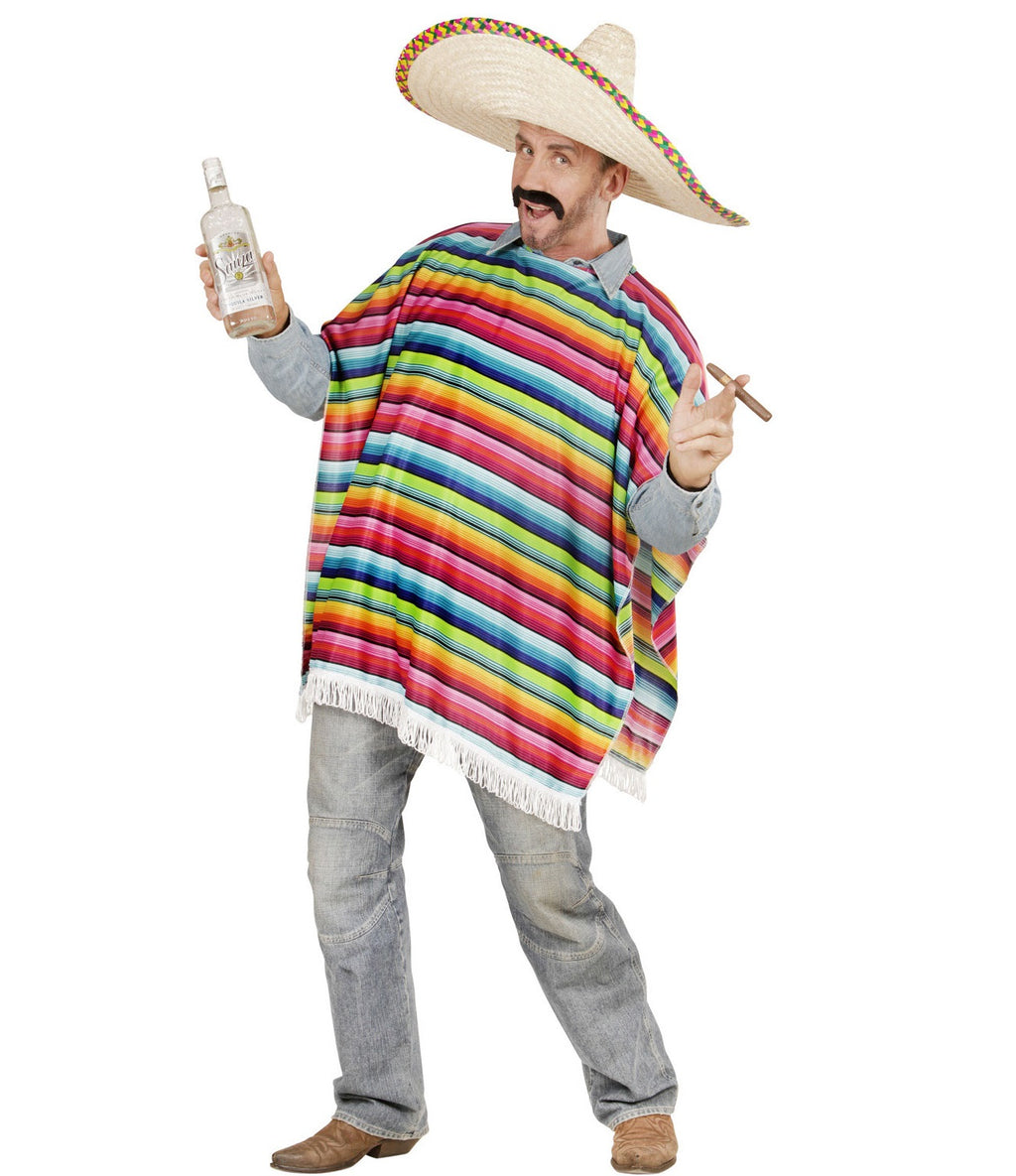 Mexikanischer Poncho aus leichtem Stoff - Farbenfroh
