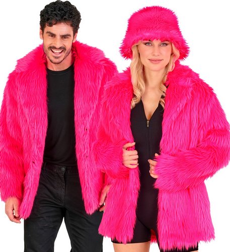 Lange Plüschjacke Unisex – Fake Fur Jacke