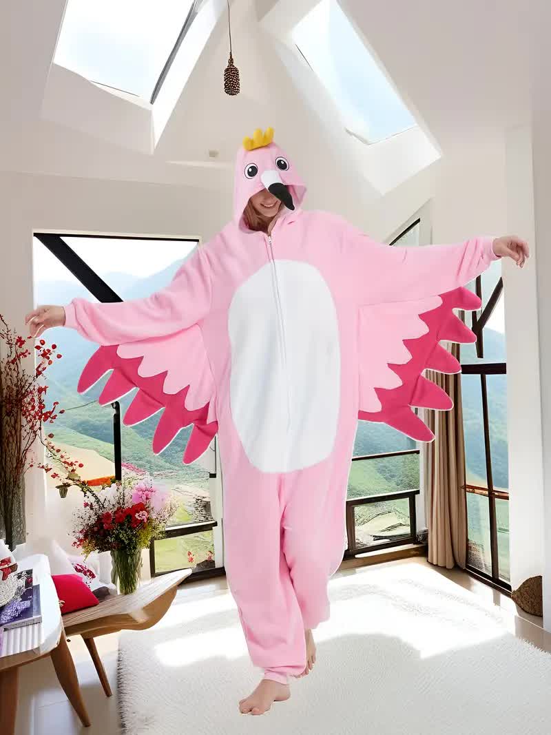 Flamingo Kostüm mit Flügeln – Vogel