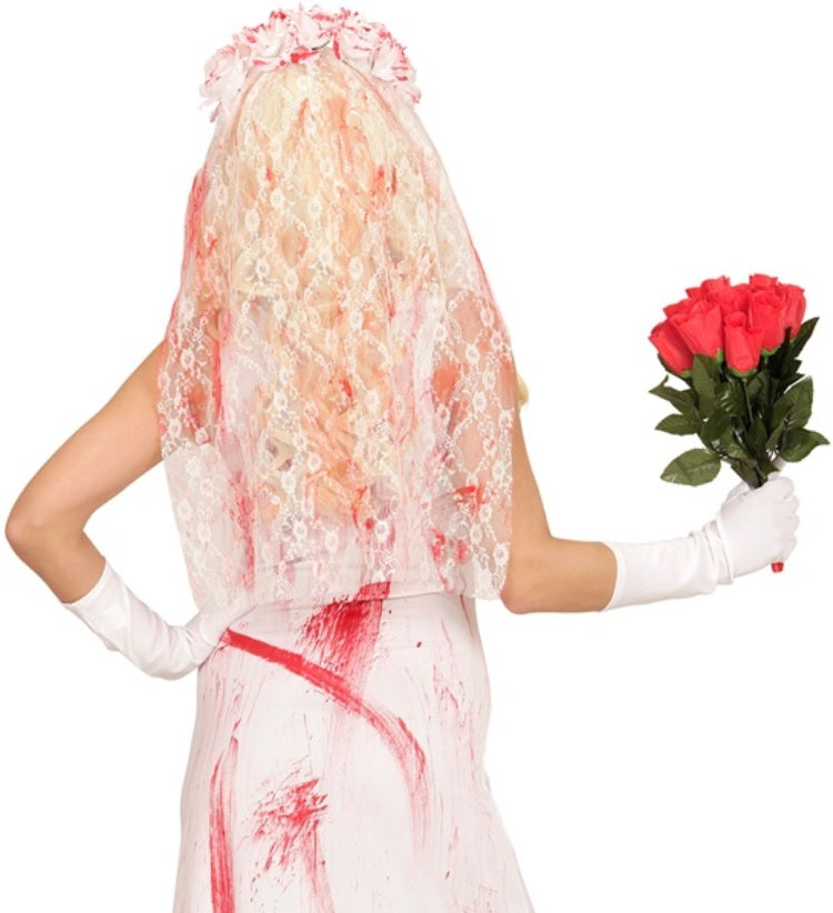 Brautschleier mit Rosen – Zombie Braut