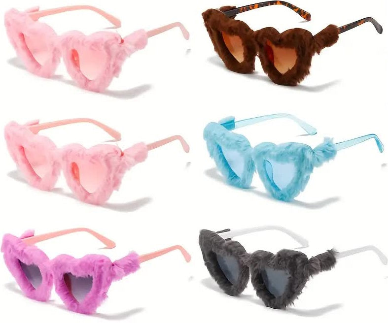 Herzbrille mit Plüsch – Après-Ski