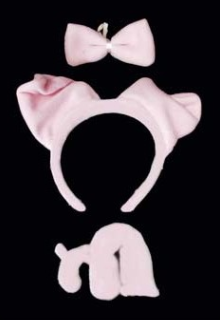 Schweine Set – Ohren, Fliege & Schwanz