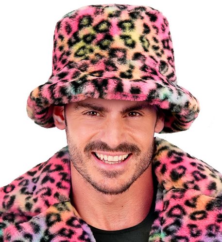 Leoparden Plüschhut – Fake Fur Hut