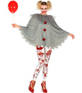 Pennywise Poncho mit Halskrause für Halloween