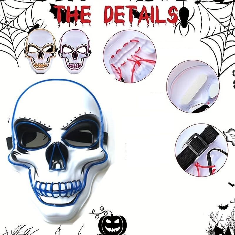 LED Totenkopf Maske – Horror Leuchtmaske