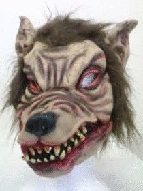 Werwolf Maske mit Kunstfellbesatz