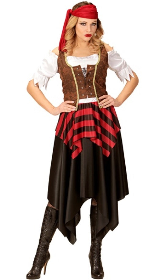 Piratin Kostüm Damen mit Corsage